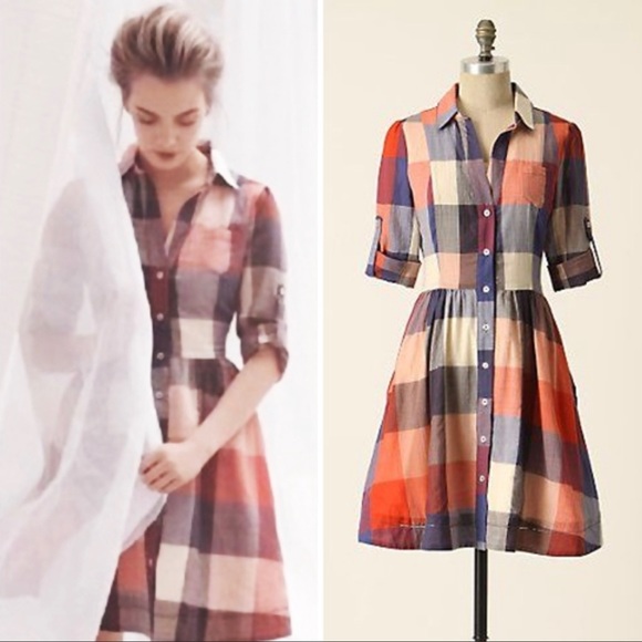 Moulinette Soeurs Reed red shirtdress - Picture 2 of 5